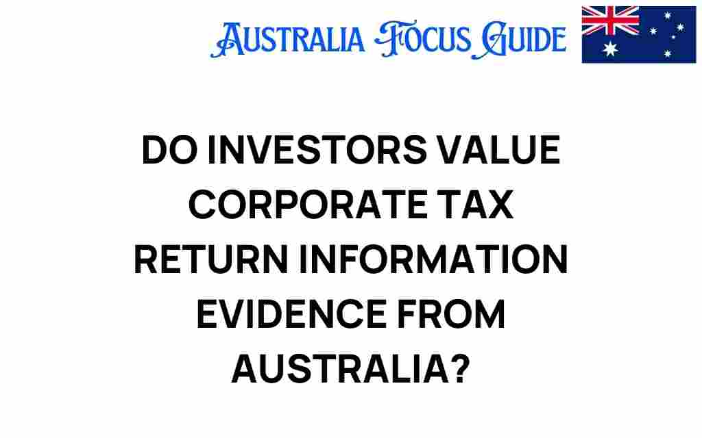 do-investors-value-corporate-tax-returns-australia